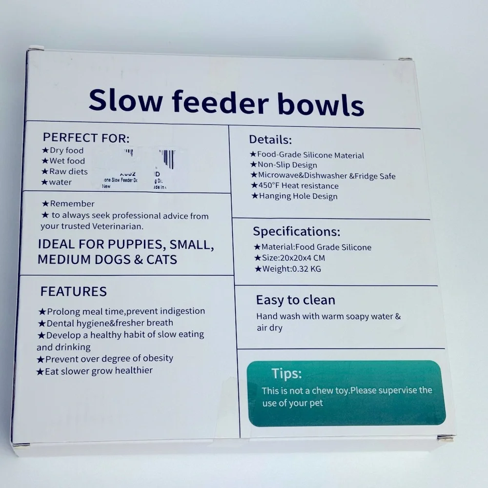 Slow Feeder Pet Bowl Gray NIB NEW